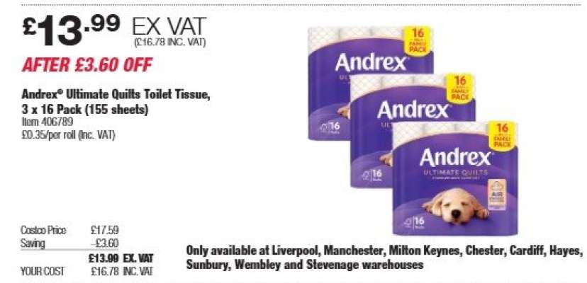 Andrex Ultimate Quilts Toilet Tissue