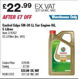 Castrol Edge 5W-30 LL Car Engine Oil, 5 Litres