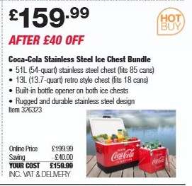 Coca-Cola Stainless Steel Ice Chest Bundle