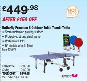 Butterfly Premium 5 Outdoor Table Tennis Table