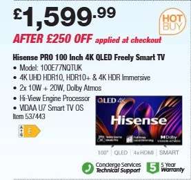 Hisense PRO 100 Inch 4K QLED Freely Smart TV