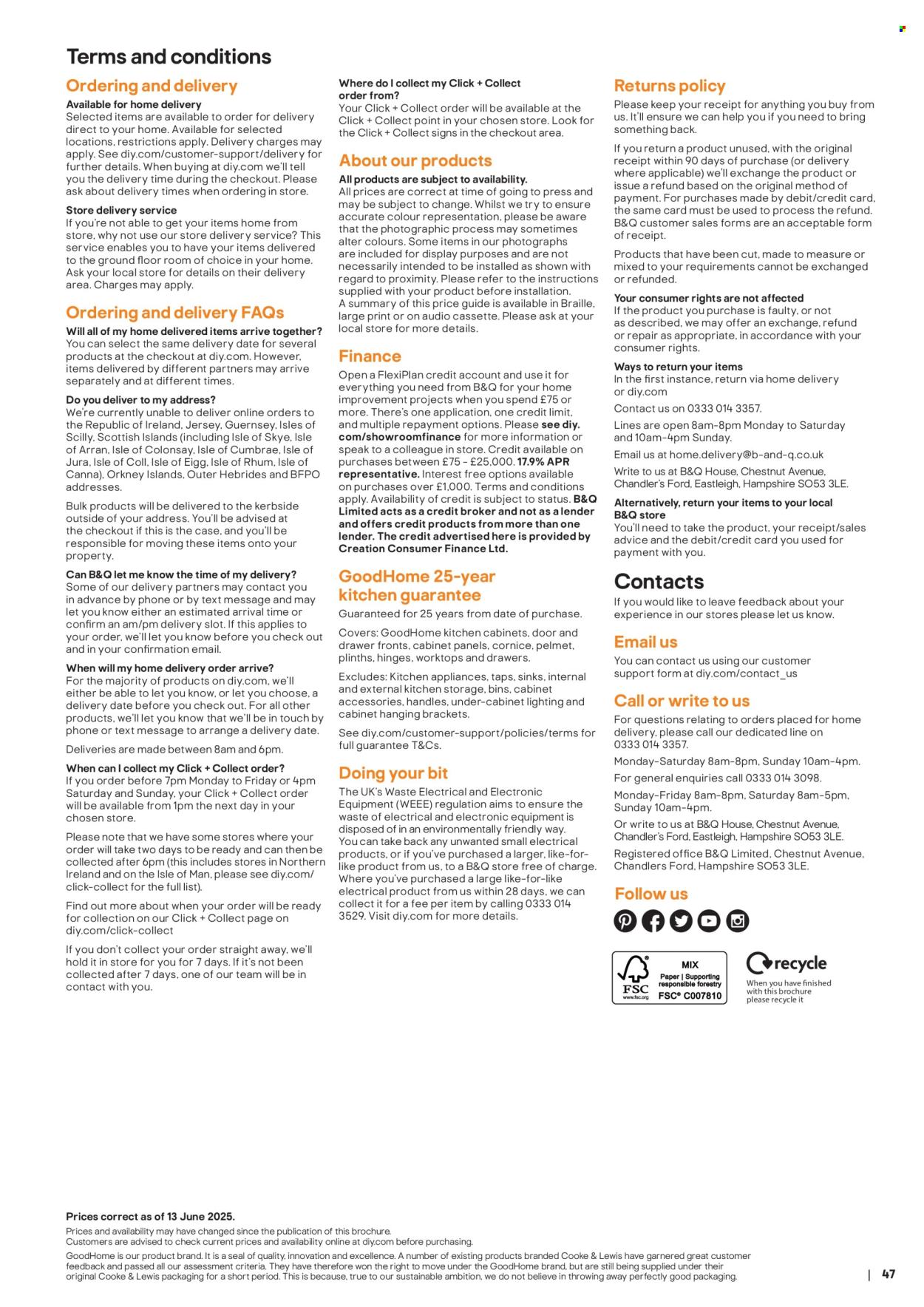 B&Q offer. Page 47