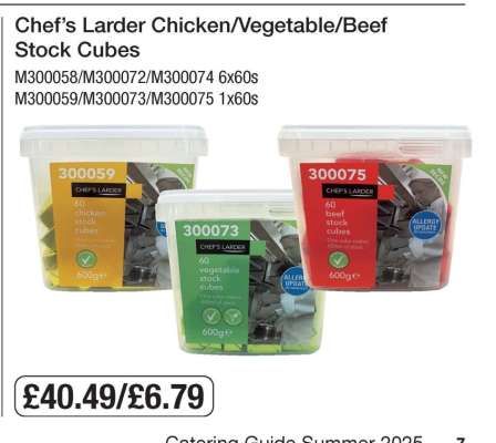 Chef’s Larder Chicken/Vegetable/Beef Stock Cubes