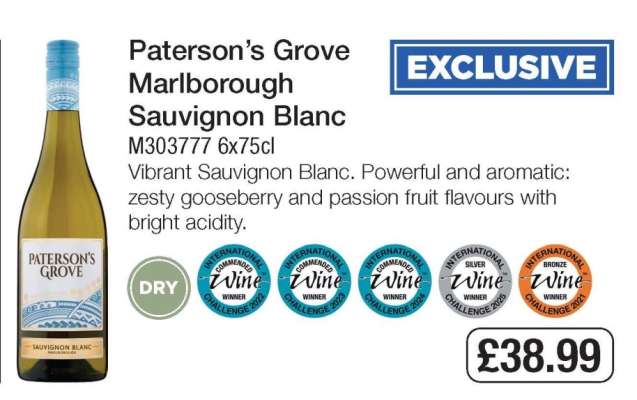 Paterson’s Grove Marlborough Sauvignon Blanc