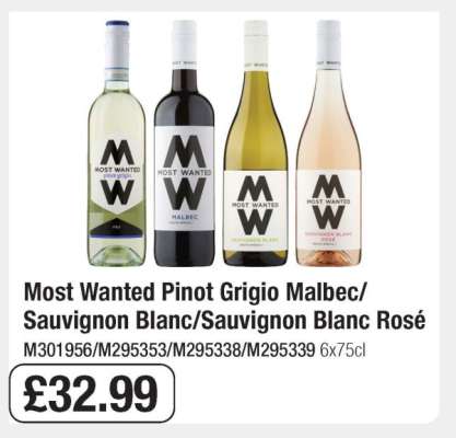Most Wanted Pinot Grigio Malbec/Sauvignon Blanc/Sauvignon Blanc Rosé