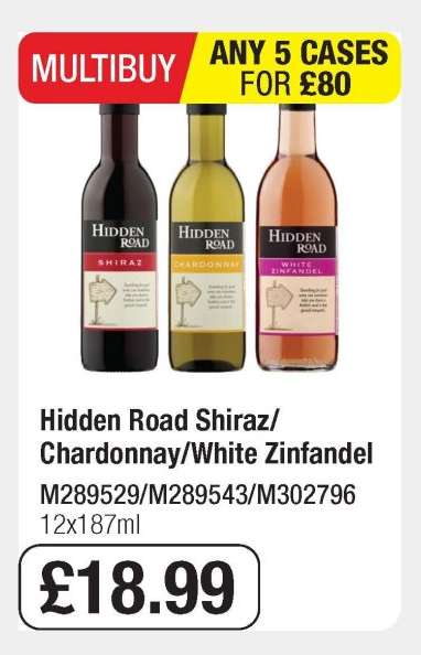 Hidden Road Shiraz/Chardonnay/White Zinfandel