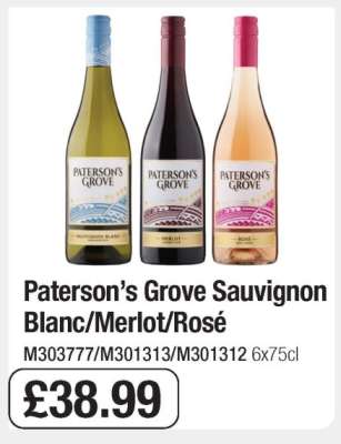 Paterson’s Grove Sauvignon Blanc/Merlot/Rosé