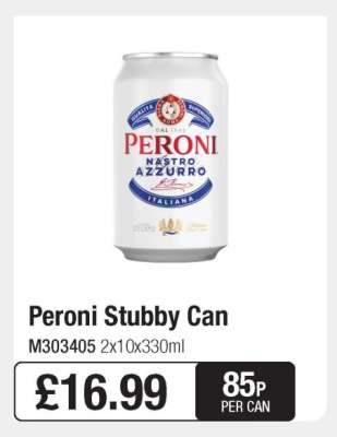 Peroni Stubby Can