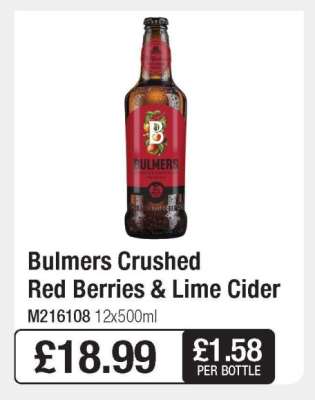 Bulmers Crushed Red Berries & Lime Cider
