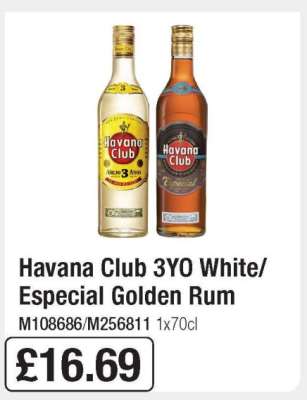 Havana Club 3YO White/Especial Golden Rum