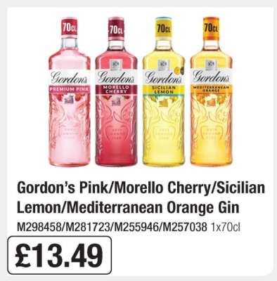 Gordon’s Pink/Morello Cherry/Sicilian Lemon/Mediterranean Orange Gin