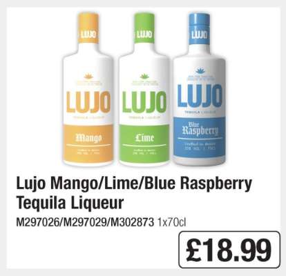 Lujo Mango/Lime/Blue Raspberry Tequila Liqueur