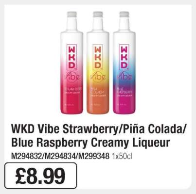 WKD Vibe Strawberry/Piña Colada/Blue Raspberry Creamy Liqueur