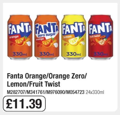 Fanta Orange/Orange Zero/Lemon/Fruit Twist