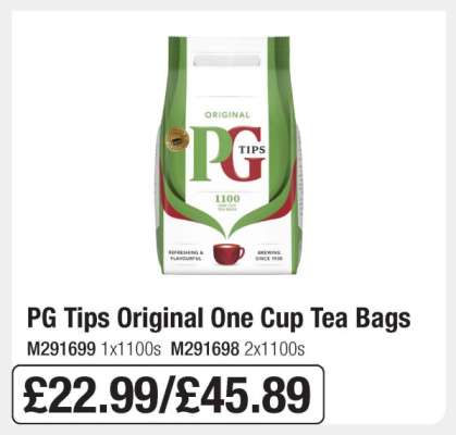 PG Tips Original One Cup Tea Bags