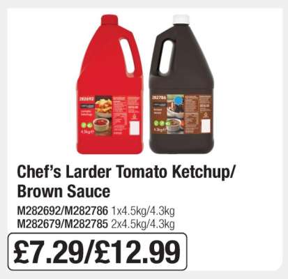 Chef’s Larder Tomato Ketchup/Brown Sauce