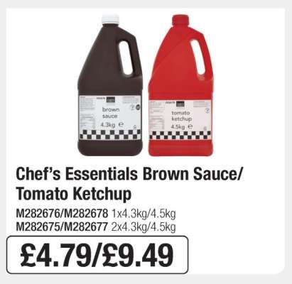 Chef’s Essentials Brown Sauce/ Tomato Ketchup