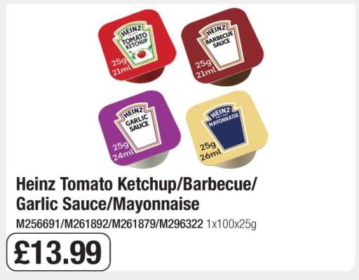 Heinz Tomato Ketchup/Barbecue/Garlic Sauce/Mayonnaise