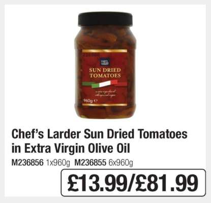Chef’s Larder Sun Dried Tomatoes in Extra Virgin Olive Oil
