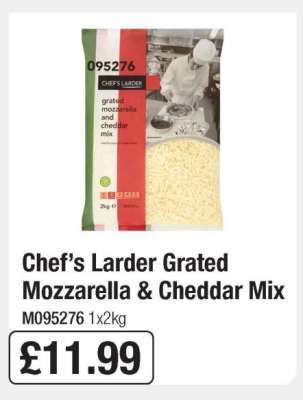 Chef’s Larder Grated Mozzarella & Cheddar Mix