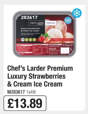 Chef’s Larder Premium Luxury Strawberries & Cream Ice Cream