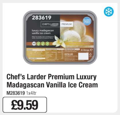 Chef’s Larder Premium Luxury Madagascan Vanilla Ice Cream