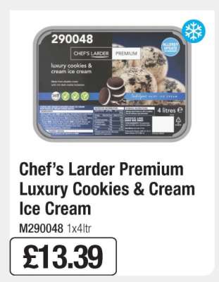 Chef’s Larder Premium Luxury Cookies & Cream Ice Cream