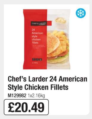 Chef’s Larder 24 American Style Chicken Fillets