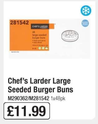 Chef’s Larder Large Seeded Burger Buns