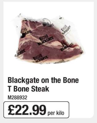 Blackgate on the Bone T Bone Steak