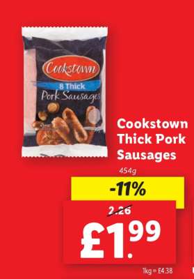 Cookstown Thick Pork Sausages