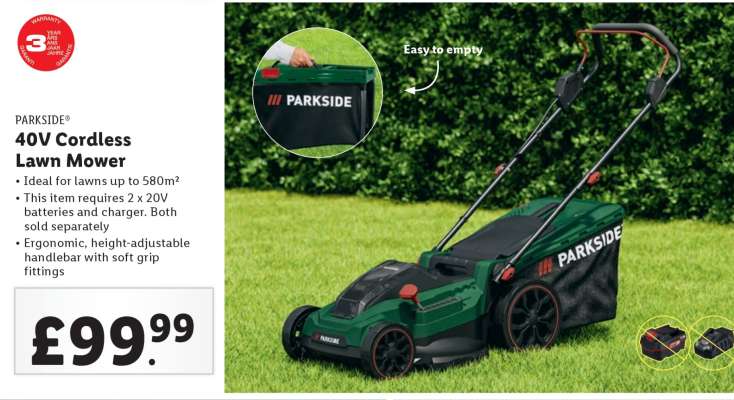 PARKSIDE® 40V Cordless Lawn Mower