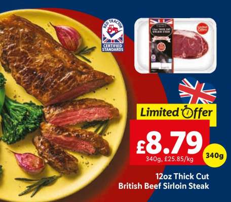 12oz Thick Cut British Beef Sirloin Steak