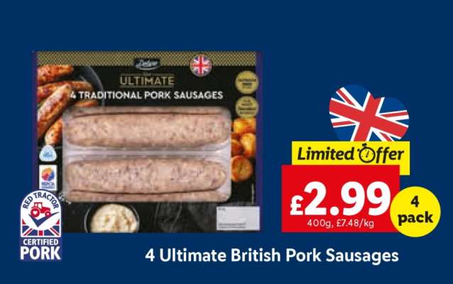 4 Ultimate British Pork Sausages