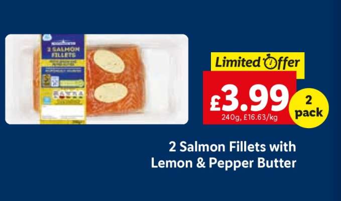 2 Salmon Fillets with Lemon & Pepper Butter