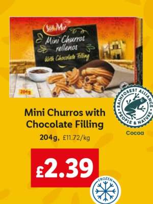 Mini Churros with Chocolate Filling
