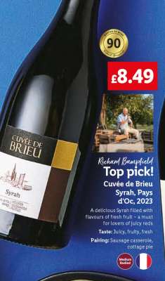 Cuvée de Brieu Syrah, Pays d'Oc, 2023