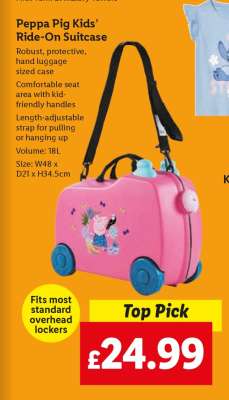 Peppa Pig Kids’ Ride-On Suitcase