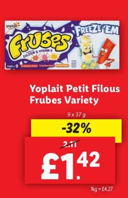 Yoplait Petit Filous Frubes Variety