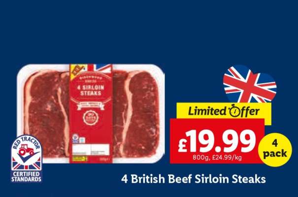 4 British Beef Sirloin Steaks