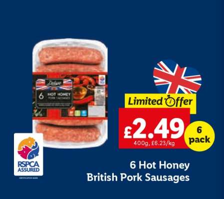 6 Hot Honey British Pork Sausages