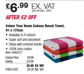 Colour Your Home Cabana Beach Towel