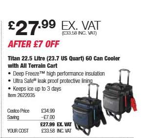 Titan 22.5 Litre (23.7 US Quart) 60 Can Cooler with All Terrain Cart