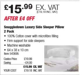 Snuggledown Luxury Side Sleeper Pillow 2 Pack
