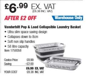 Vanderbilt Pop & Load Collapsible Laundry Basket