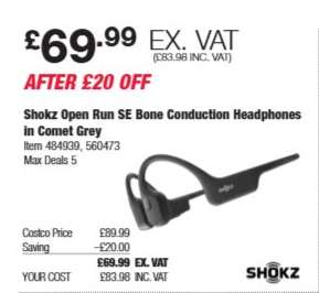 Shokz Open Run SE Bone Conduction Headphones in Comet Grey