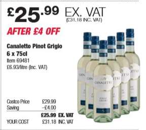 Canaletto Pinot Grigio 6 x 75cl