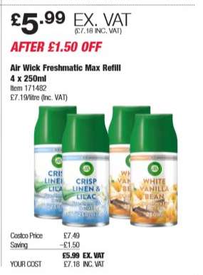 Air Wick Freshmatic Max Refill 4 x 250ml