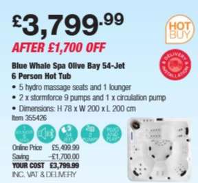 Blue Whale Spa Olive Bay 54-Jet 6 Person Hot Tub