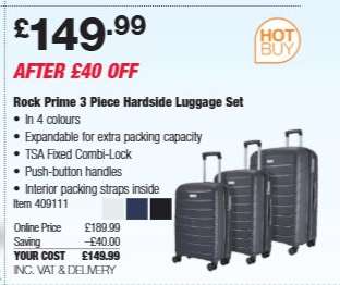 Rock Prime 3 Piece Hardside Luggage Set